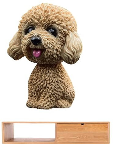 Glugahrif Auto Adorable Perro Figura Mueve La Cabeza Wobble Head Cabeceo Cabeza Salpicadero Decoración Decoraciones De Salpicadero Interior
