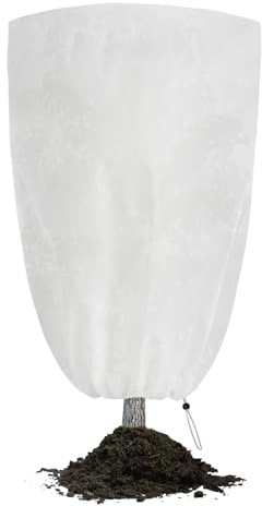 Velway Housse Hivernage Plante Exterieur 120x180cm - 80g/m² Voile d’Hivernage avec Fermeture Éclair et Cordon, Réutilisable Protection Contre Le Froid et Le Gel pour Arbustes et Palmiers