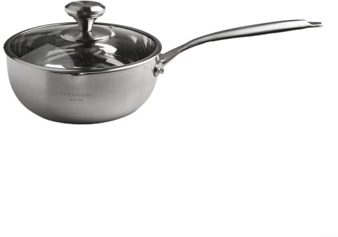 Functional Cookware Solution Casserole à lait en acier inoxydable 316 avec couvercle en verre trempé (20)
