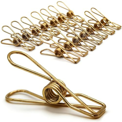 50 Pack Wire Clothes Pins, Stainless Steel Clothespins Metal Clothes Pegs Laundry Pins Heavy Duty for Outdoor Home Kitchen Travel Office