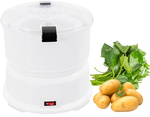 Electric Potato Peeler Machine 2-in-1 Automatic Potato Peeling Machine & Vegetable Spinner for Home Kitchen Restaurants Use 85W