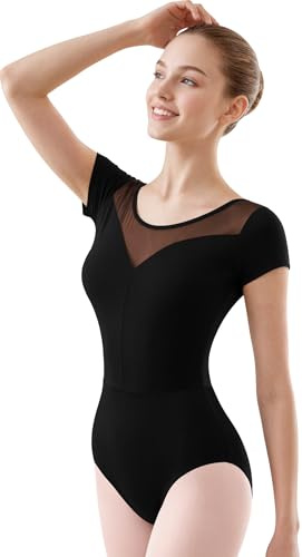 DANSHOW Women Ballet Leotard Large V Mesh Back for Dance(257223-06-S)