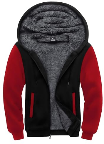 SwissWell Sudadera con Capucha Hombre Forro Polar Chaqueta de Invierno Cálido Sudaderas Hombre con Cremallera Hoodie con Bolsillos