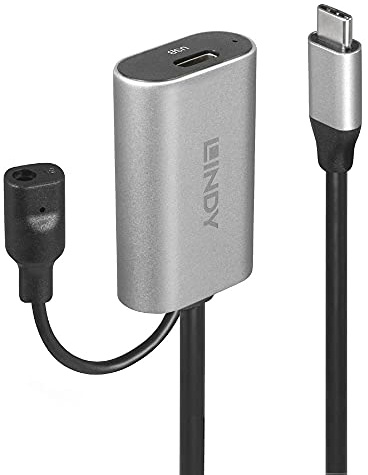 LINDY Prolunga USB 3.1 Gen 1 C/C da 5 Metri, Connettore USB Tipo C Maschio a Femmina, Velocità di Trasferimento Dati Super Speed fino a 5 Gbps per Stampante, Disco Rigido, Fotocamera, Hub USB