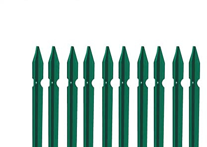 Lot de 10 poteaux en fer en T 30 x 30 x 3 mm plastifié vert pour grillage grillage métallique toutes les tailles – Fabriqué en Italie (H 225 cm)