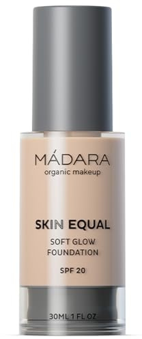 MÁDARA Organic Skincare | Skin Equal Soft Glow Foundation SPF15#10 PORCELAIN - 30ml, Leichte Mineralfoundation, Longwear, Natürlich strahlendes Hautfinish und regulierbare Deckkraft, Vegan