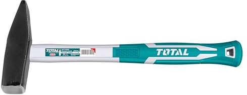 TOTAL - Martillo Mecánico | Peso de 500 gr | Cabeza de Acero Forjado | Profesional, Cómodo y Seguro | Herramienta de Carpintero | Mango de Fibra