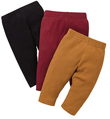 Baby Girl Leggings Solid Knitted Cotton Pants(Pack of 3)
