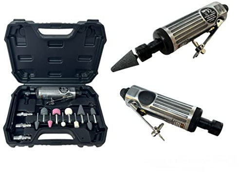 Smerigliatrice ad Aria Compressa Drimmel Fresatrice Drimer Diritta Trapano Fresa Pneumatica Per la Molatura Valigetta Con Accessori 15Pz