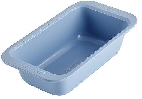 Farberware Easy Solutions Nonstick Bakeware Meatloaf/Loaf Baking Pan, 9 Inch x 5 Inch with Portion Marks - Blue