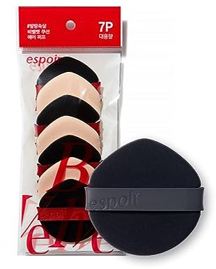 Espoir Be Velvet Air Puff 7pc | Soft & Smooth Sponge Applicator for Flawless and Easy Makeup, Suitable for Cushion and Liquid Foundation, Cream, Powder, Concealer, Round Shape, Korean Base Tools