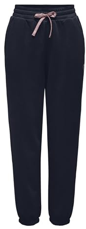ONLY Onlnoomi CS SWT Pantalon String à Paillettes, Bleu Nuit, L