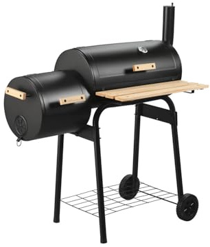 Grillmeister Holzkohle Smokergrill GMS 92 A1 BBQ Grill SMoker Set Grillwagen