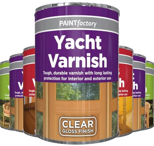AlezyB Yacht Varnish Tin 300ml, Professional Gloss Finish Wood Colour Paint, Long Lasting Protection for Interior and Exterior