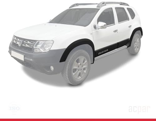 acpar Compatibile con Dacia Duster (HS) 2010-2017 Passaruota Protezione per paraurti Parafanghi e protezione veicolo Strisce di Protezione per laterale Protezione veicolo carrozzeria Kit NERO
