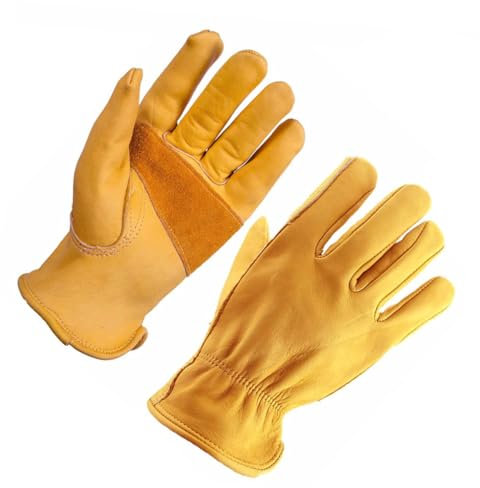 VALICLUD 1 Paar Rindsleder Anti Slip Handschuhe Handschuh Gartenarbeit Handschuhe Handschuhe Leder Handschuhe