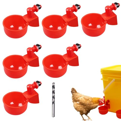 6 bebederos para pollos, bebedero automático para aves, inductor gravitacional, bebedero para pollo, ganso, pavo, pato, paloma
