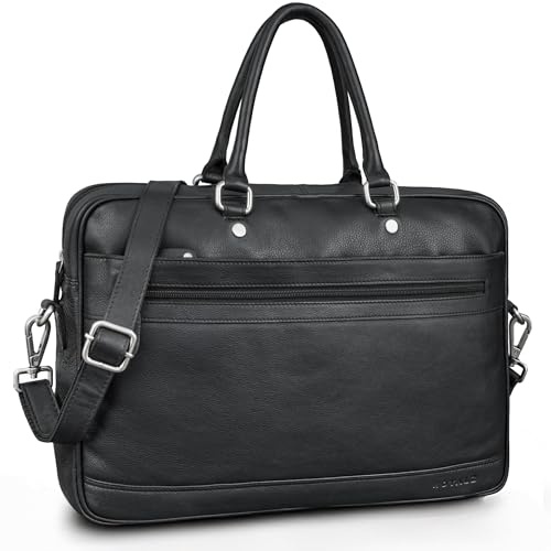 ROYALZ Charleston” Cartella Ventiquattrore in vera pelle Uomo/Donna Grande - Borsa pc 15.6 pollici Piatta da utilizzare come borsa a mano o Borsa 24 Ore portadocumenti