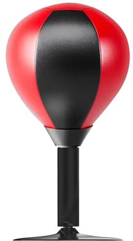 Saco de Boxeo de Escritorio para niños y Adultos, Pelota de Boxeo de Gran Resistencia con Soporte, Saco de para Practicar Entrenamiento, Alivio del estrés, Rojo + Negro, decoración del hogar