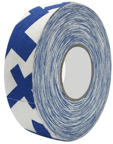 2,5 cm x 25 m Ruban de protection pour bâton de hockey, ruban de protection pour crosse, hockey, badminton, pour crosse, baseball, battes de softball, raquettes, barres de traction (Signe Plus bleu)