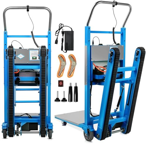 Carretilla Electrica Sube Escaleras, Carretilla Eléctrica para Subir Escaleras con Carga De 400 Kg De 1200 W Eléctrica Portátil Mover Muebles Equipos Pesados Materiales