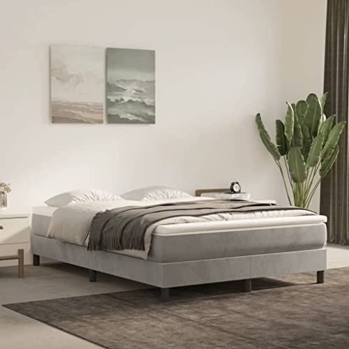 Nusvialune fickfjädermadrass medium ljusgrå 137 x 190 x 20 cm sammet för ergonomisk komfort och tryckavlastande stöd i sovrum och gästrum