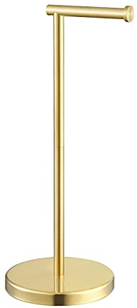 KES Toilet Roll Holder Free Standing SUS304 Stainless Steel Base Bathroom Tissue Paper Dispenser Floor Stand Storage Modern Brushed Gold, BPH283S1-BZ