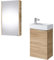 Planetmöbel Waschtischunterschrank mit Spiegelschrank Badmöbel Set 40cm für Badezimmer Gäste WC Sonoma Eiche