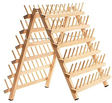 Perfeclan Porte-Fil en Bois Support de Pliable à Broder Étagère à Perles Tressage Fournitures de Cheveux Stockage de Fil à Coudre pour s de
