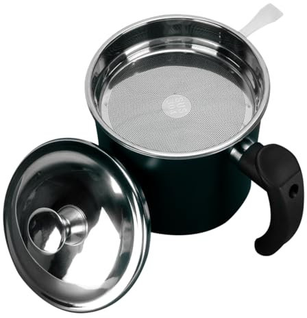 LIFKOME Serbatoio Filtro Grasso Filtro Pentola Grasso Barattolo D'olio Separatore Di Grassi Separatore Di Grasso Di Pancetta Contenitore Con Coperchio Utensili Da Cucina Olio Da Cucina