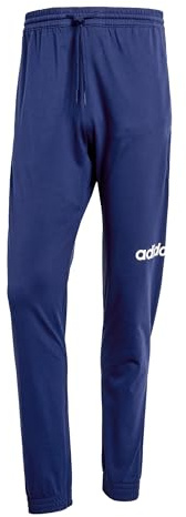 adidas Men's Essentials Linear Single Jersey Pant, Dark Blue/White, M