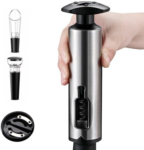 4 in 1 set apribottiglie di vino cavatappi professionali apribottiglia di birra con Taglierina, Versatore, Tappo a Vuoto apribottiglia vino regali apribottiglie regalo per uomo feste e amanti del vino