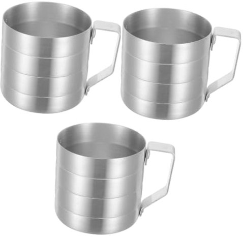 PRETYZOOM 3 Pièces Tasse à mesurer coupe graduée de laboratoire gobelet doseur pichet mousseur à lait de doseur gobelet gradué ménager tasse avec balance aluminium