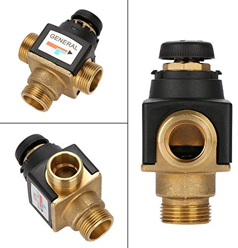 Thermostatic Mixing Valve 3 Way Brass DN20 Ideal for Solar Water Heater Ensures Safe Temperature Control for Domestic Hot Water Systems and Floor Heating