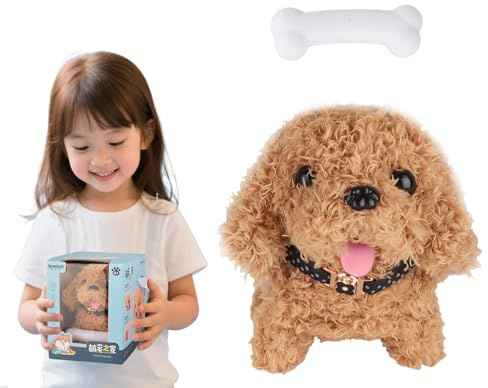 Electric Realistic Robot Puppy - A Robot Dog That Can Wag Its Tail and Make Sounds, an Intelligent Interactive Companion Toy Dog for Kids, a Cute Toy Puppy, A Preferred Gift for Birthdays and Holidays