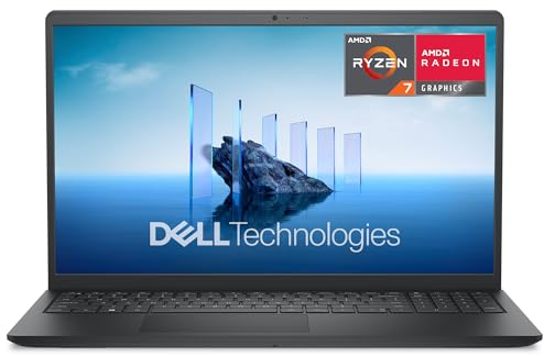 Dell 15 Laptop DC15255 15.6 FHD (1920 x 1080) 120Hz, AMD Ryzen 7 7730U, AMD Radeon Graphics, 16GB DDR4 RAM, 1TB SSD, Windows 11 Home, QWERTZ Backlit Keyboard - Black