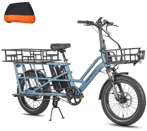 Fafrees FF20 CUV E-lastcykel familj, elektrisk cargocykel 20 tum med 200 kg nyttolast, 2 x 12 Ah batteri (576 Wh), 75 N.m motor, 25 km/h Ebike mountainbike, hydraulbromsar, Fatbike e-cykel för vuxna
