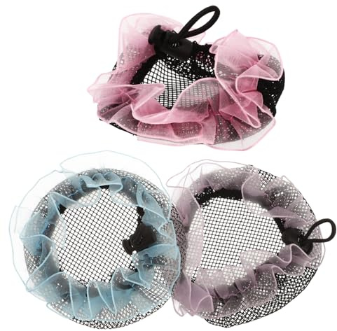 HONITANO Accesorios para Moños de Ballet para Niñas Redecilla Elástica para Cabello Redes para Moños Invisibles de Colores Rosa Azul y Cómodo y Duradero para y Diario