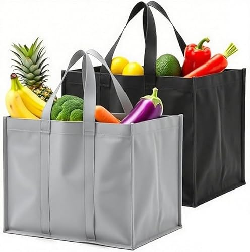 Pack de 2 Bolsa de Compra Grande Plegable 41x33x25cm Reutilizable Reforzada