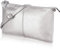 befen Echtleder Damen Umhängetasche Klein Clutch RFID-Blockierung Handtasche Damen Leder Crossbody Bag mit Reißverschluss und Schultergurt & Handgelenkband,Silber