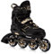 Nils Extreme Inliner für Erwachsene und Kinder - Inline Skates Mädchen und Jungen - ABEC9 Kugellager – Inliner Damen und Herren - Rollerskates Größenverstellbar 35-38 - Schwarz Beige - NA14174
