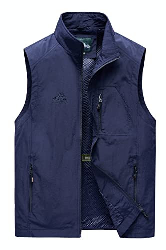 MeiLayM Herren Sommer Outdoor Weste Angelweste Leichte Ärmellose Weste mit Reißverschlusstaschen Lässig Funktionsweste Jagd Camping Fotografie Wandern Weste