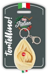 Trudi Peluche portachiavi, idea regalo, gadget turistico food Made in Italy | taglia XXS | Italian icons (Tortellino, 4,5x12x5 cm)