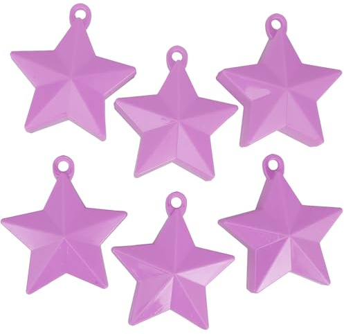 Toyvian Set da 6 Pesi per Palloncini a Stella Riempibili, Ancoraggio Robusto per Decorazioni di Compleanno, Accessori per Feste Design Cavo Viola Chiaro per Fissaggio Stabile