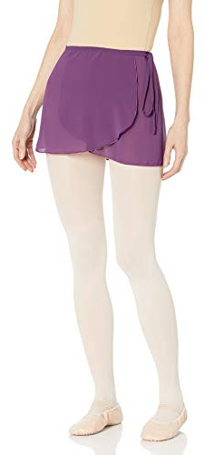 Bloch Dance Women's Vera Georgette Ballet Wrap Skirt, Aubergine, One Size