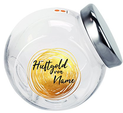 Herz & Heim® Keksdose mit Aufdruck - Hüftgold von - mit Ihrem Wunschnamen