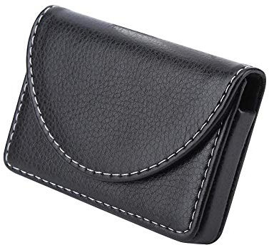 VIFERR Visitenkartenetui Kreditkartenetui aus PU-Leder Namenskartenhalter Kreditkarten Halter mit Magnetverschluss–Schwarz