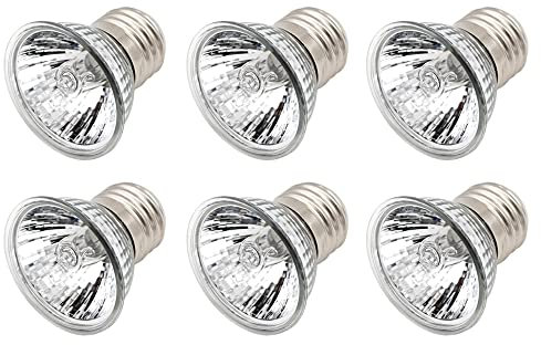 WOOLUCK Schildkröte Wärmelampe Glühbirnen 25W, 220V UVA + UVB Vollspektrum-Sonnenlampe, E27 Dimmbar Halogen-Glühlampe Reptilien Heizung, für Reptil Eidechsenreptilien und Amphibien (6 Stück)