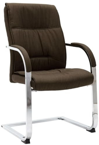 vidaXL Freischwinger Bürostuhl Braun Stoff