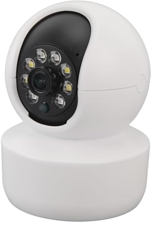 Telecamera di Sicurezza Wireless, Telecamera per Animali Domestici Audio Bidirezionale Smart Baby Monitor Visione Notturna Panoramica a 360 Gradi per la Casa (Spina UE da 110 a